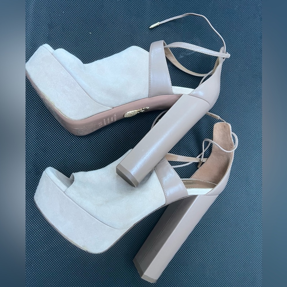 🔴🆑Authentic AQUAZZURA Kayla Platoteau Sued $ Leather. Shoes 🆑🔴 - Picture 5 of 11